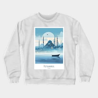 Vintage Retro Travel Istanbul Silhouette Hagia Sophia Crewneck Sweatshirt